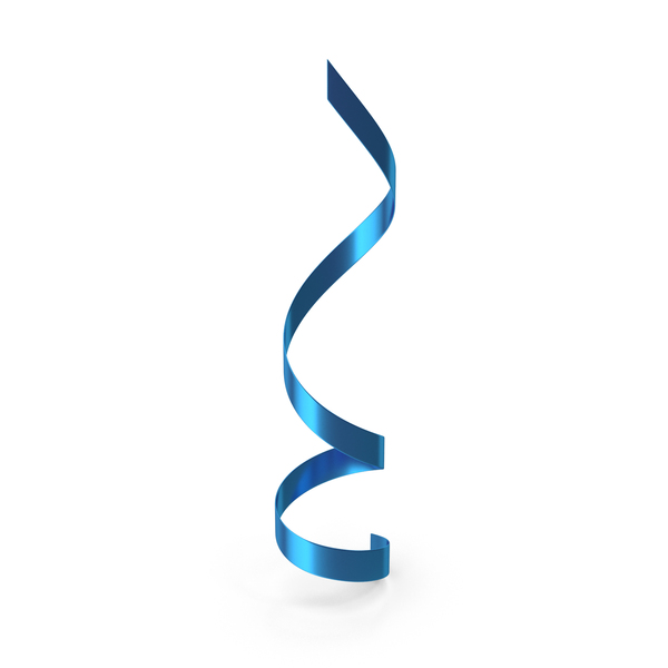 Dark blue color curly ribbon or loop realistic Vector Image