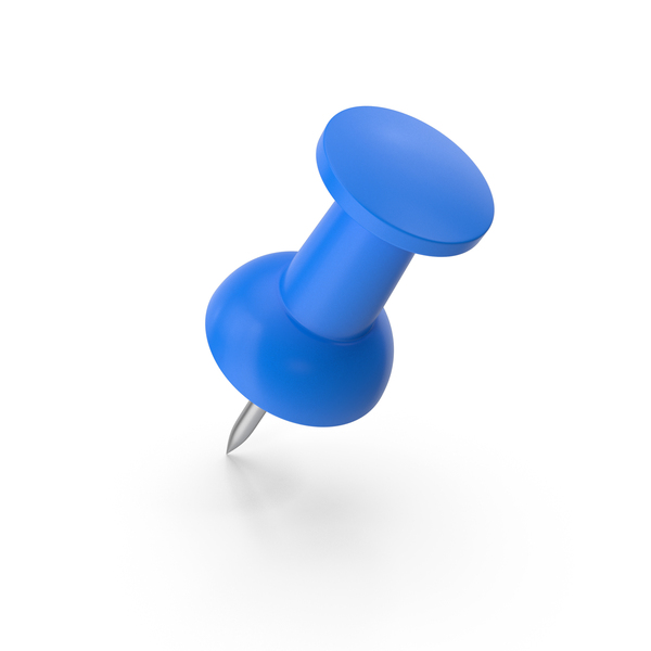 Free: Thumbtack Png Blue Thumb Tack Angled Right - Blue Push Pin Png 