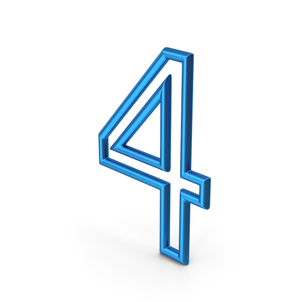 The Number 4 In Blue