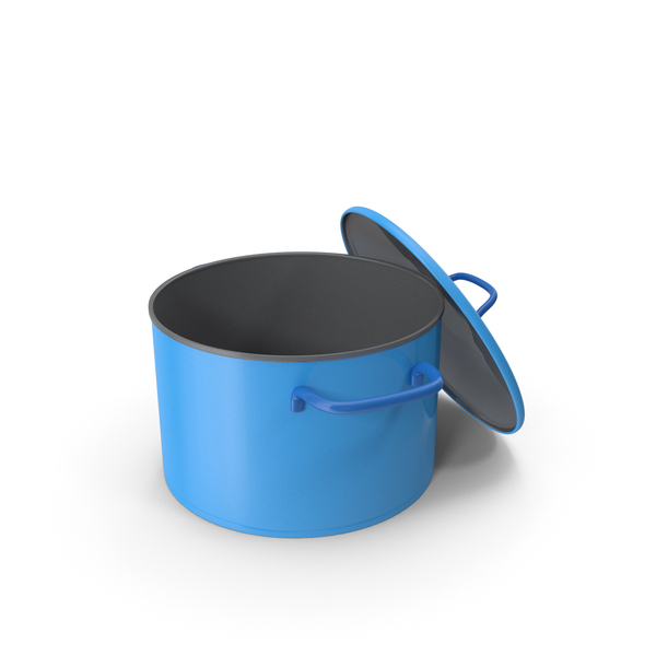 Blue Ceramic Cooking Pot Pan Isolated Stock Photo 425935993