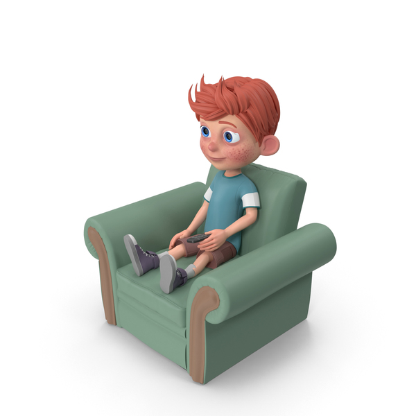 Cartoon Boy Charlie Sitting On Armchair PNG Images & PSDs for Download
