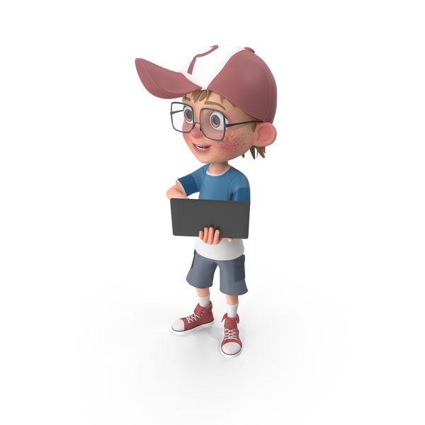 Cartoon Boy Holding Laptop PNG Images & PSDs for Download | PixelSquid -  S11202131A