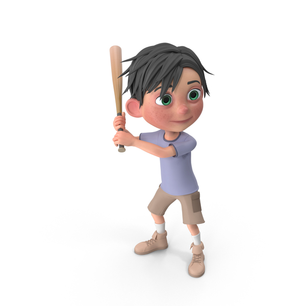 animated boy playing baseball