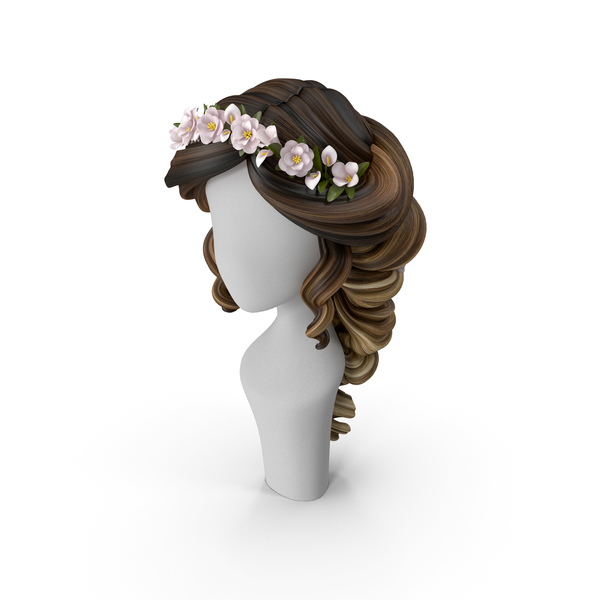 Brown hair with headband - Roblox