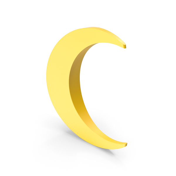 Yellow crescent moon isolated on transparent background PNG - Similar PNG