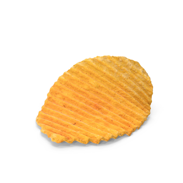 Potato Chip With Ridges Isolated Stock Photo - Download Image Now