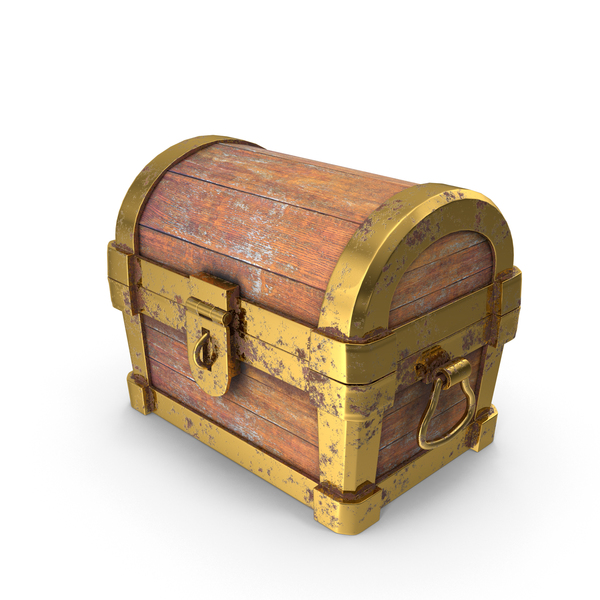 Closed colored wooden treasure chest Royalty Free Vector