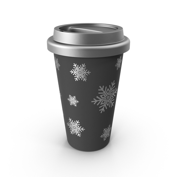 Winter and Christmas Drinks in Disposable Cups with Black Lids