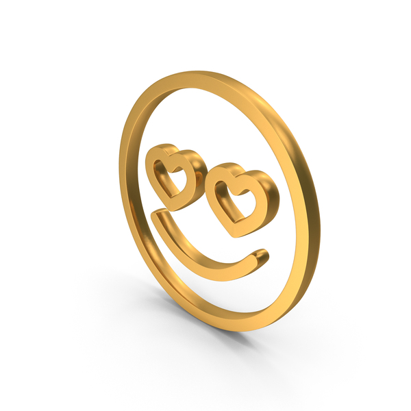 Emoji Love Smile Icon Gold Png Images & Psds For Download 