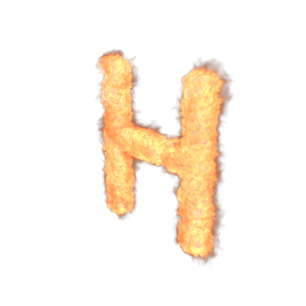 Fire letter H. Stock Photo