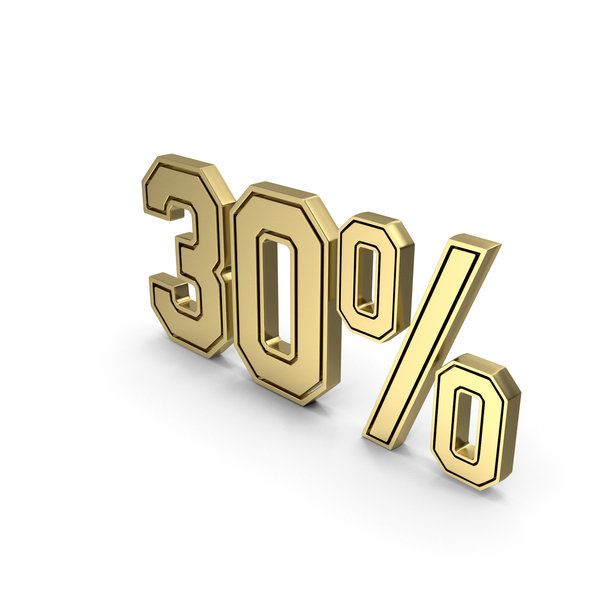 Gold 30% Symbol PNG Images & PSDs for Download | PixelSquid - S122276511
