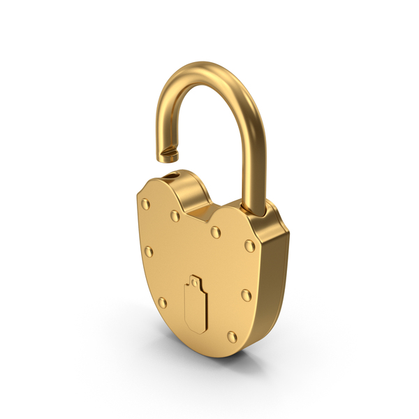 Gold unlocked padlock 14585773 PNG
