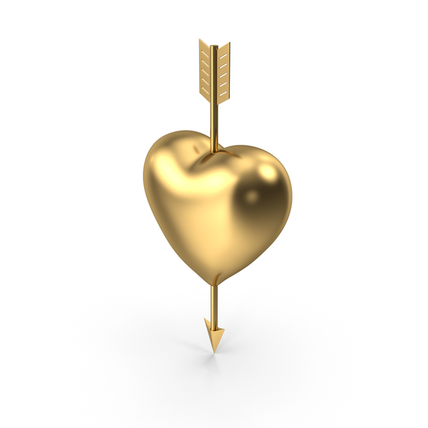 Heart with Arrow Gold PNG Images & PSDs for Download | PixelSquid ...