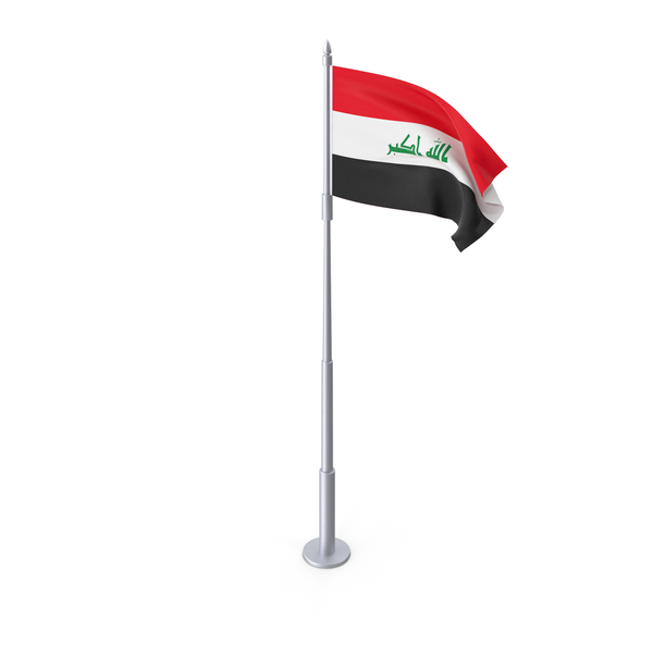 Premium Vector  Iraq flag on a flag stand