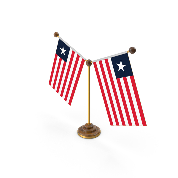 Liberia Country Y Shaped Double Table Flag Stand PNG Images PSDs For