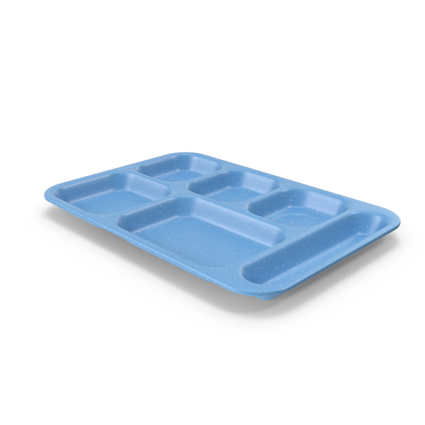 blue school lunch tray