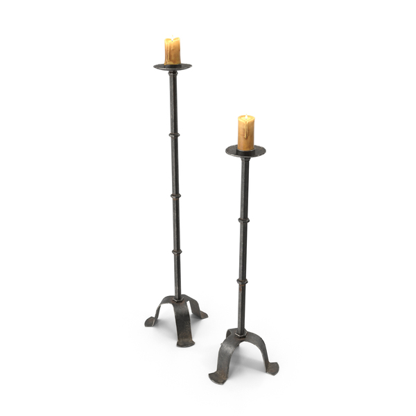 Black Iron Torch Gothic Dungeon Medieval Candle Holder Stand