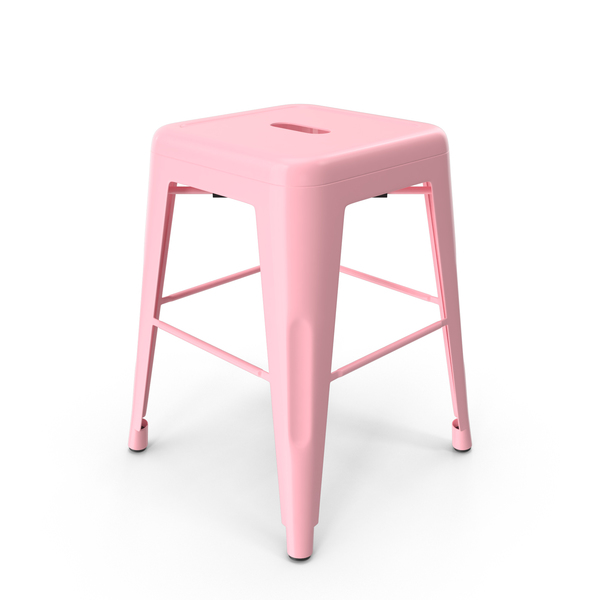 pink metal stool