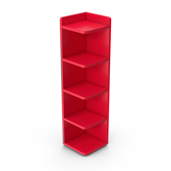 Red corner bookshelf discount