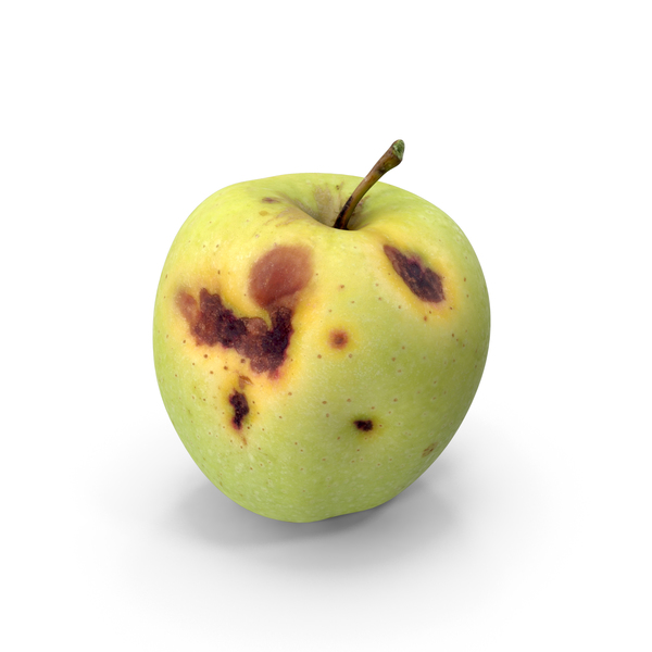 Premium PSD  Rotten green apple