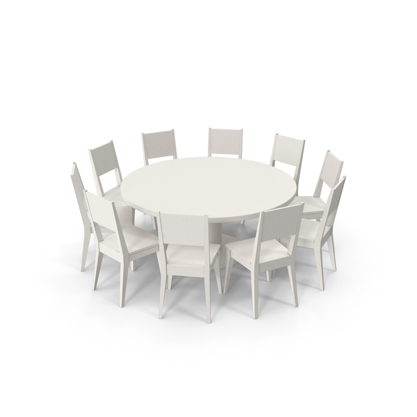 Round Table Set with 10 Seating Arrangement PNG Images & PSDs for