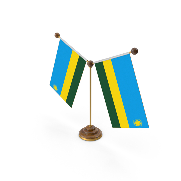 Rwanda Country Y Shaped Double Table Flag Stand PNG Images PSDs For