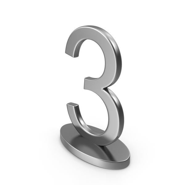 3d Metal numbers - number 3. Stock Illustration