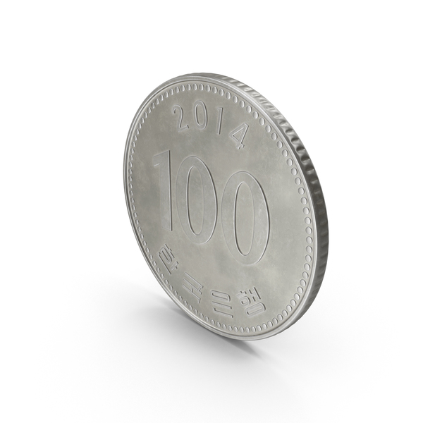 South Korean 100 Won Coin PNG Images PSDs for Download