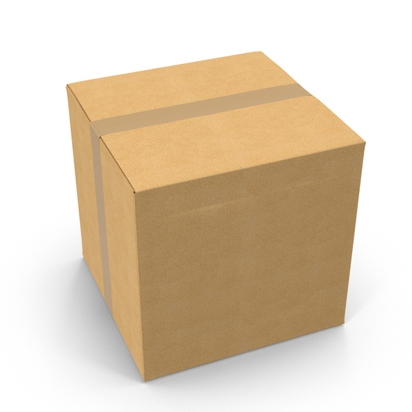 Square Cardboard Box with Tape PNG Images & PSDs for Download