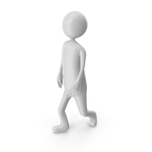 Cartoon Stickman Figure Walking Pose Black PNG Images & PSDs for Download