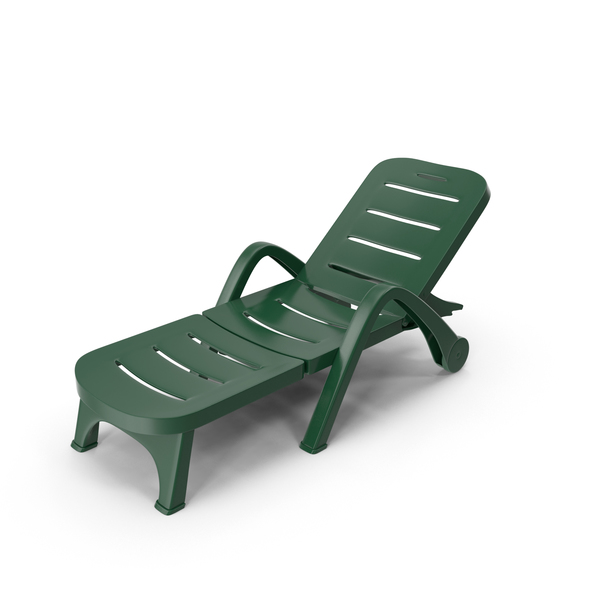 green plastic sun lounger