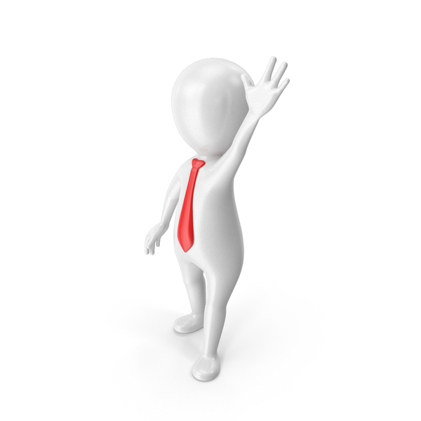 Waving Stickman With Red Tie PNG Images & PSDs for Download