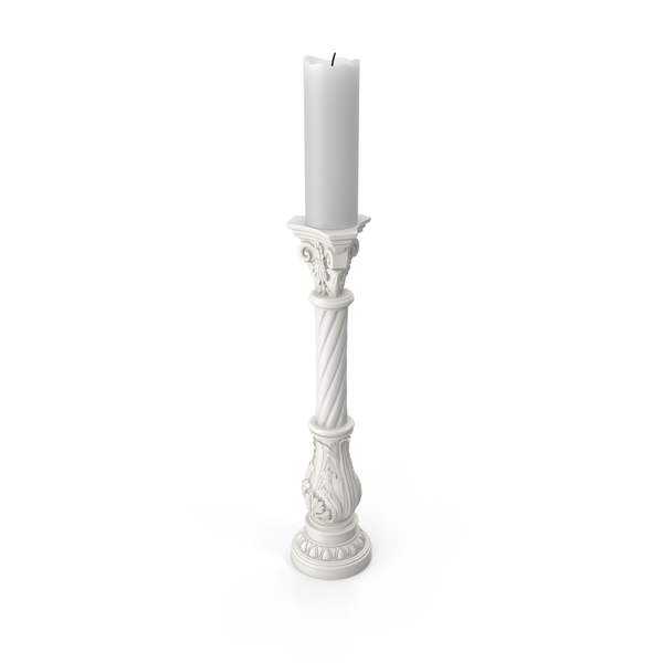 white candle pedestal