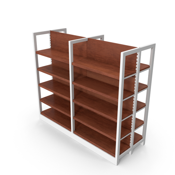 Wooden Shelving System With Double Shelves PNG Images & PSDs for