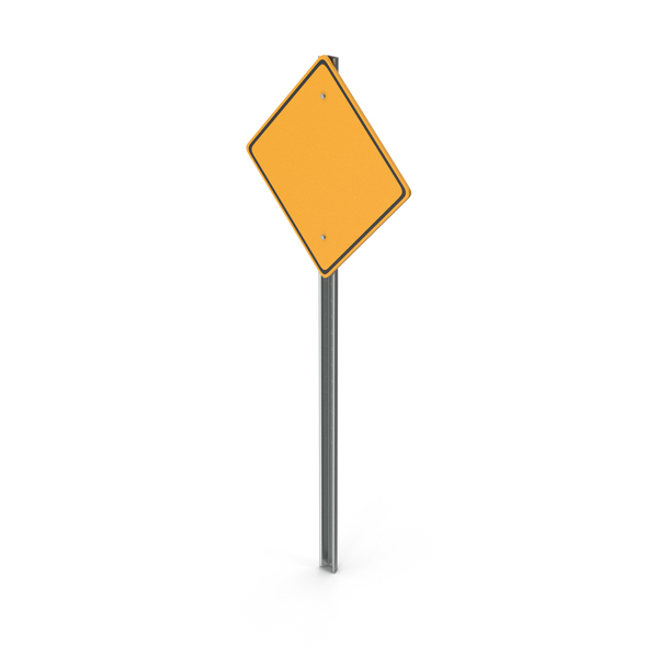 blank yellow road sign