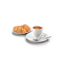 Coffee and Croissants PNG & PSD Images