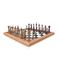 木制国际象棋套装PNG和PSD图像