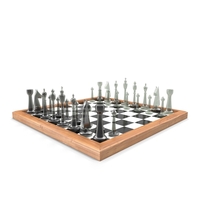 Chess Board with Glass Pieces PNG & PSD Images