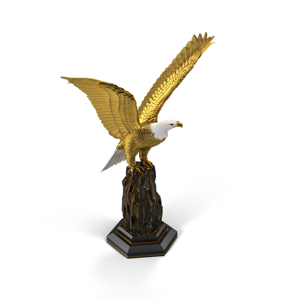Golden Eagle Sculpture PNG & PSD Images