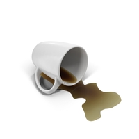 溢出的咖啡和杯子PNG和PSD图像