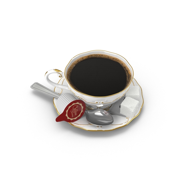 Coffee Cup with Spoon and Sugar PNG & PSD Images