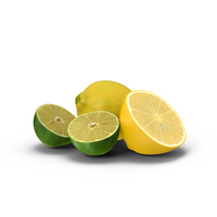 Lemon and Halved Lime PNG & PSD Images