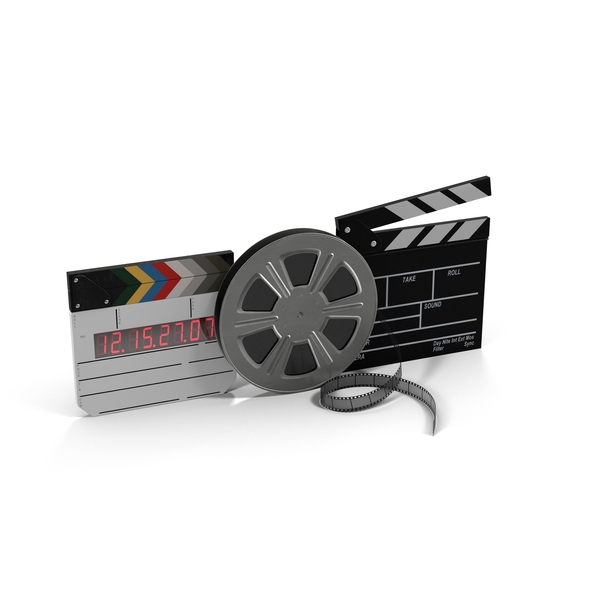 Clapperboard, reel, film and old movie camera — Stock Photo