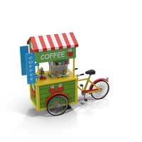 Cartoon Coffee Bicycle PNG & PSD Images