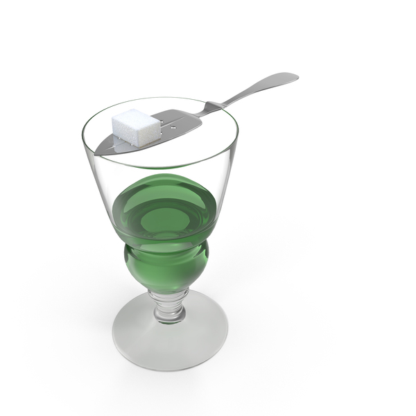 Absinthe Glass with Spoon PNG & PSD Images