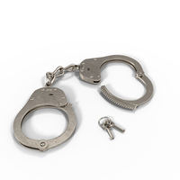 Nickel-Plated Police Handcuffs with Keys PNG & PSD Images
