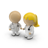 Male and Female Cartoon Doctors PNG & PSD Images