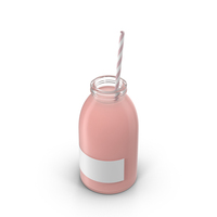 草莓牛奶瓶PNG和PSD图像