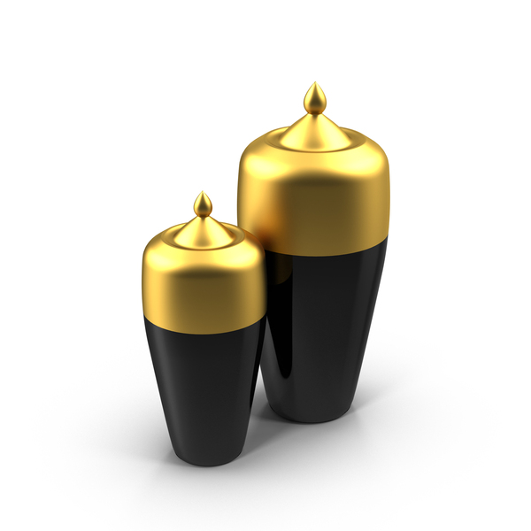 Black and Gold Vases PNG & PSD Images