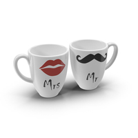 Mr and Mrs Coffee Cups PNG & PSD Images